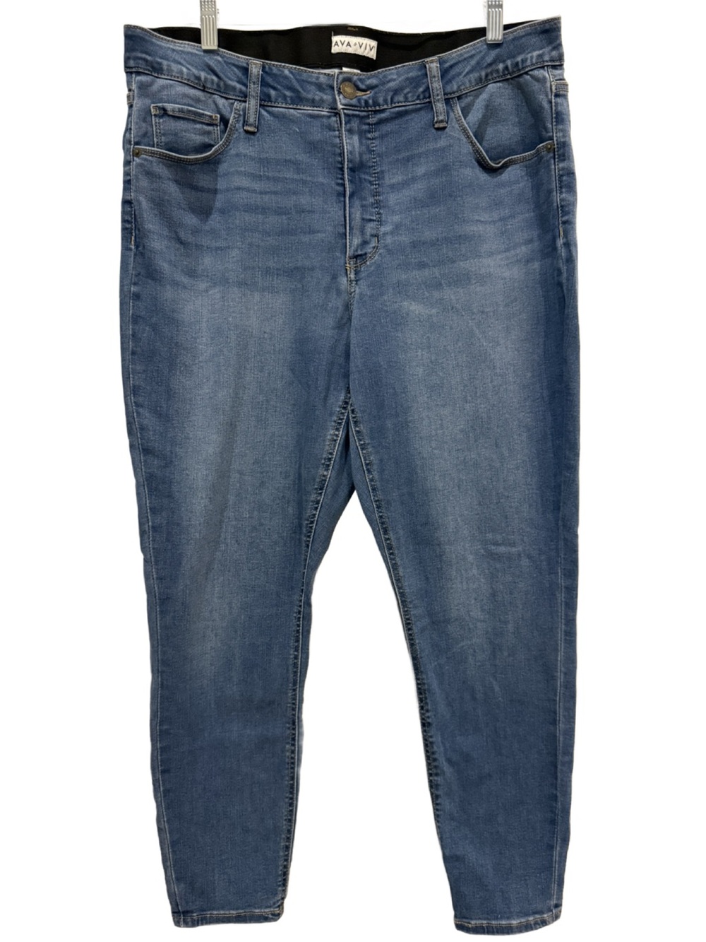 Ava & Viv Women's Skinny Jeans - Medium Wash Blue. 16W